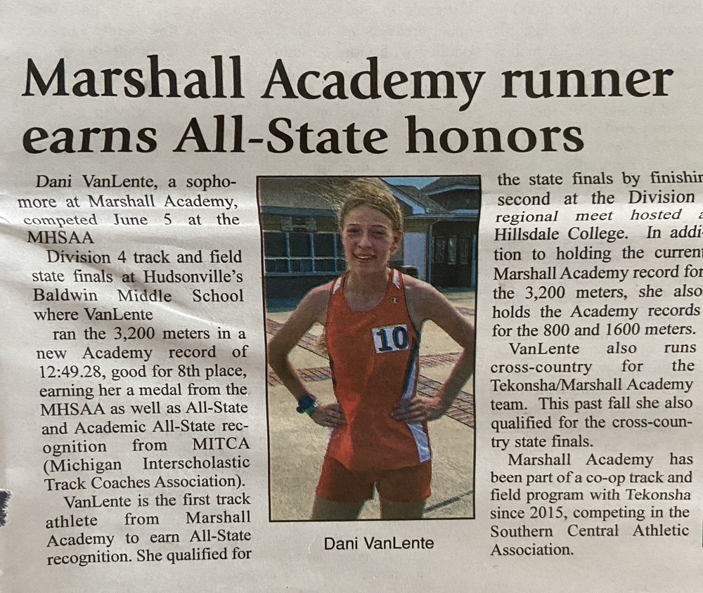 Marshall Academy All-State Honors