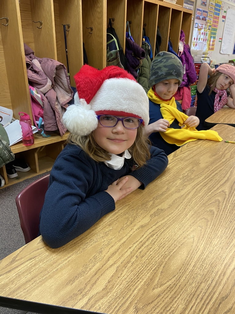 Student with Santa hat