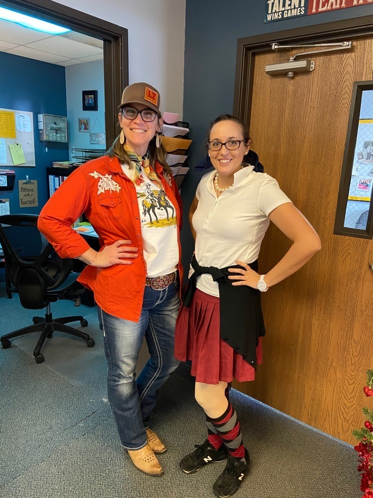 two teachers dressed up