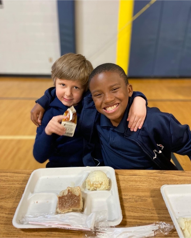 two students eating